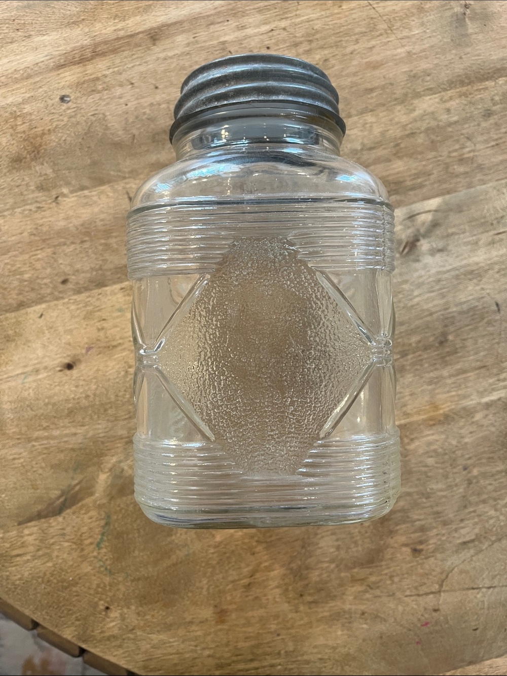 Vintage Hazel Atlas Square Diamond Jar Canister